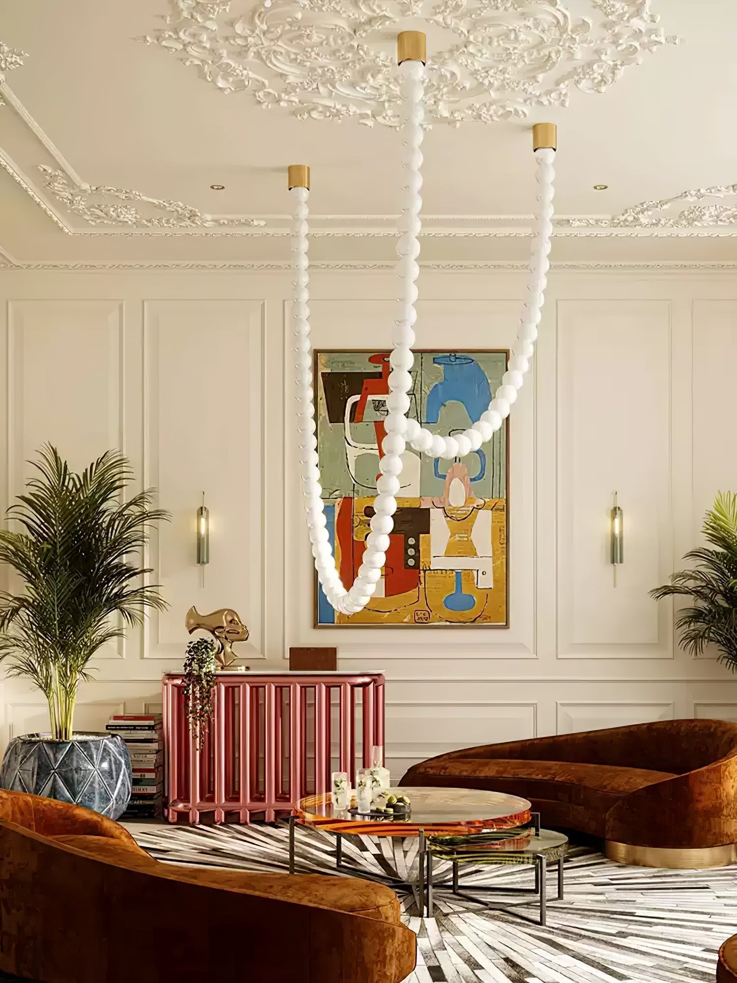 PearlCascade Glass Bead Chandelier - Blowlighting