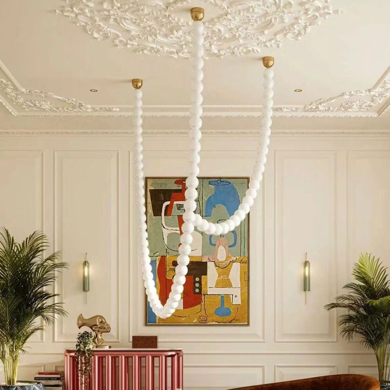 PearlCascade Glass Bead Chandelier - Blowlighting