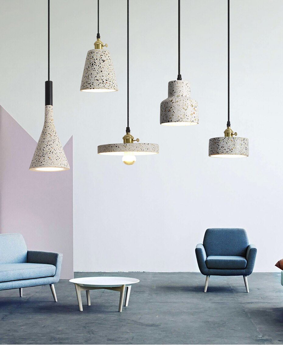 Arisha Luminaires Suspendus LED Élégant Nordiques Ciment Chambre