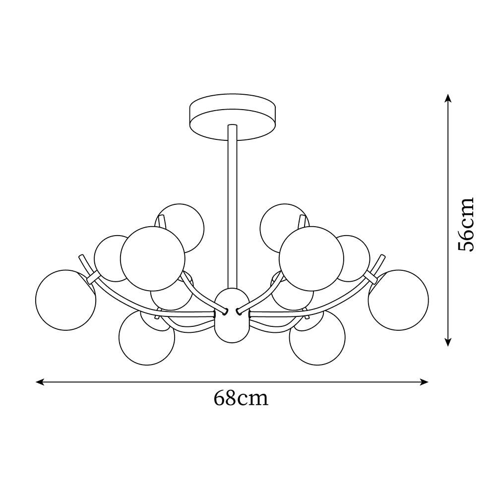 Helio Chandelier Chrome Red Orb Array - Letslighting