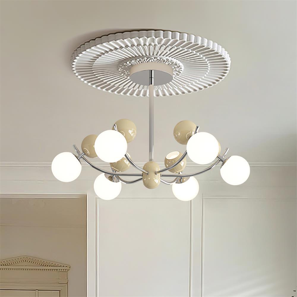 Helio Chandelier Chrome Red Orb Array - Letslighting