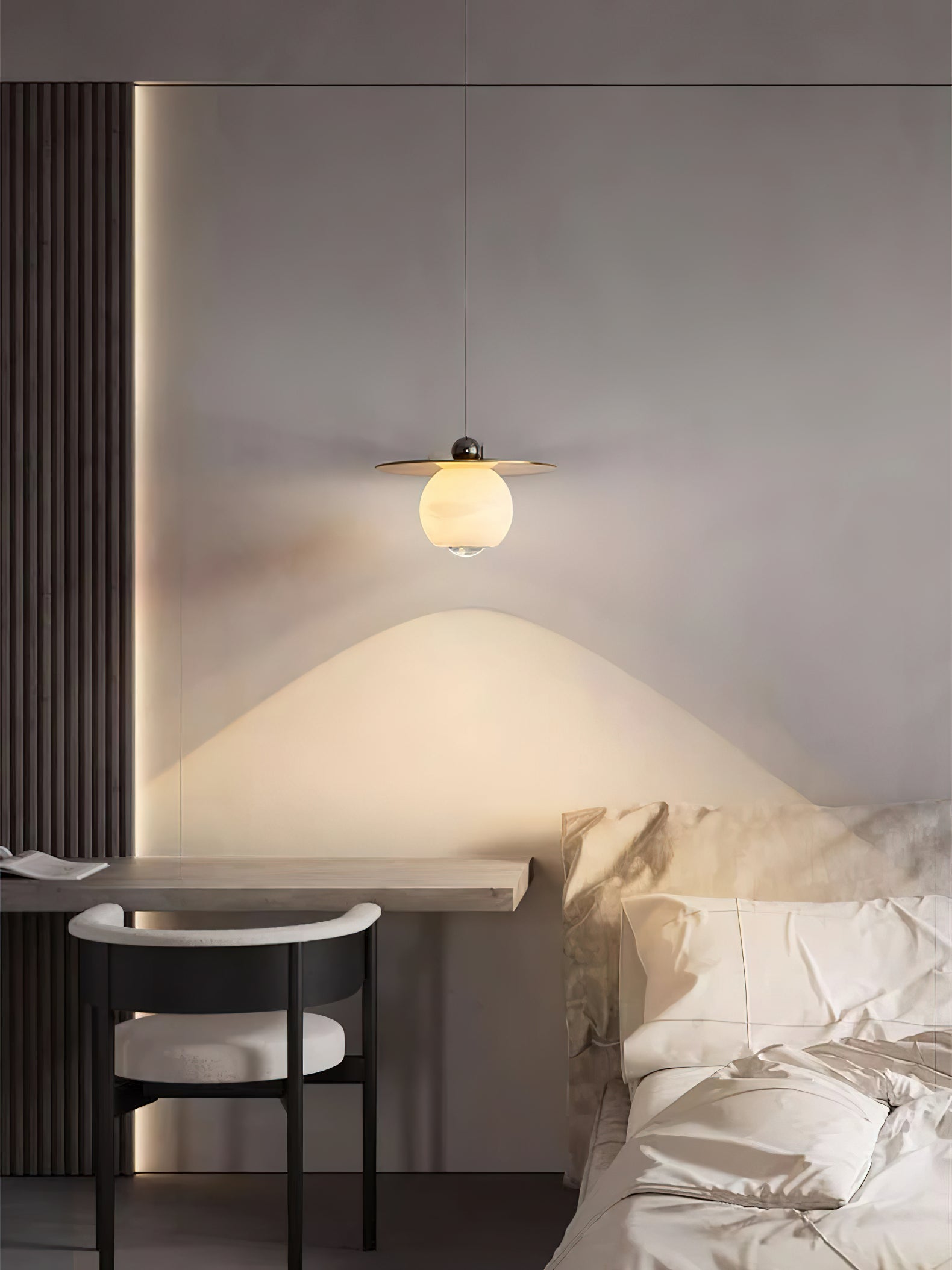 Alvarel Modern Minimalist Cord Brass Alabaster Pendant Light - Lamp Copper