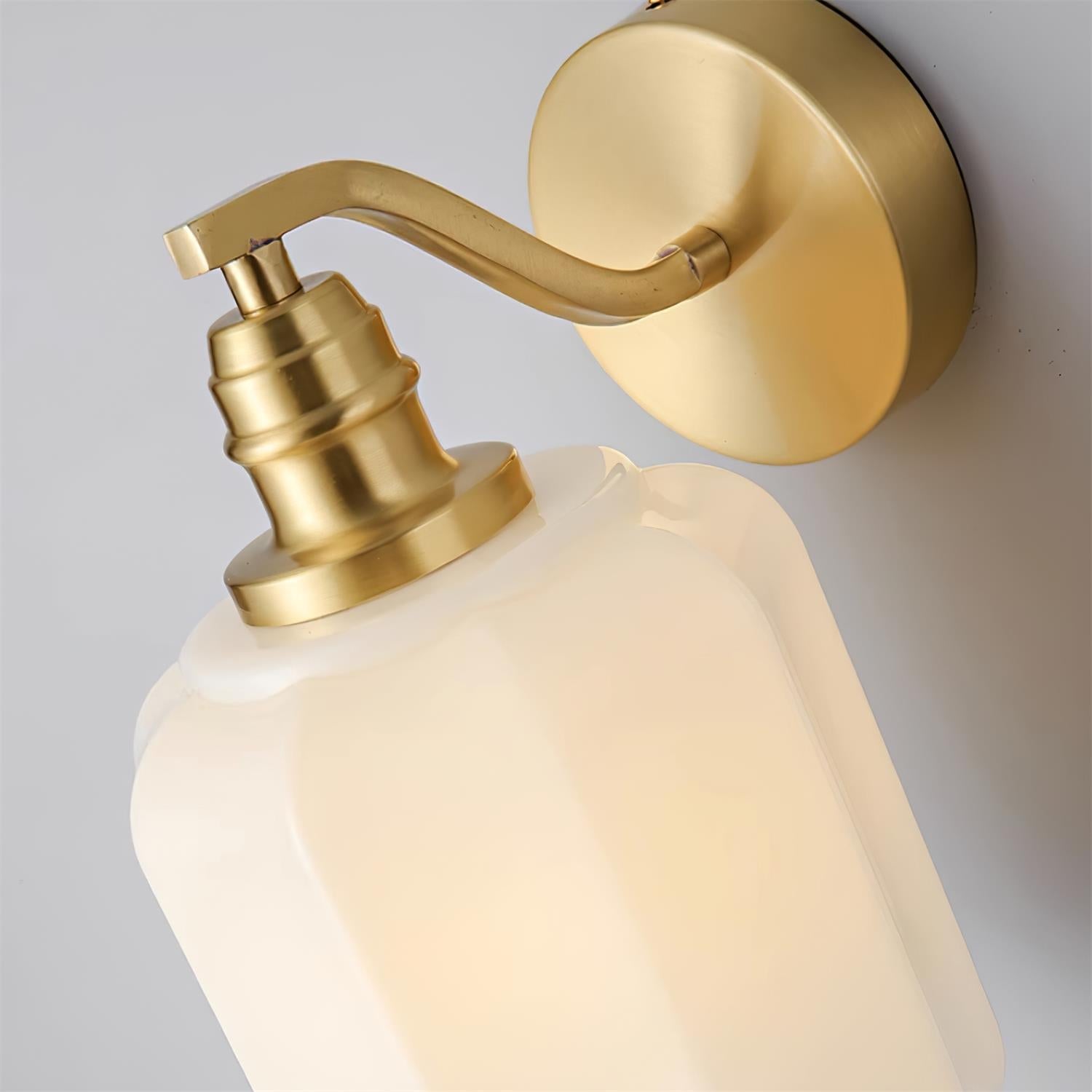 Henry Wall Lamp Plug In Brass Curved Frosted Glass - Letslighting