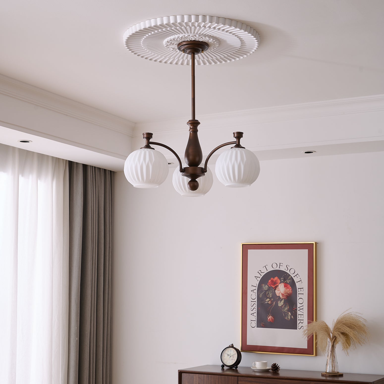 Aurora Chandelier Orb Frosted Vintage - Blowlighting