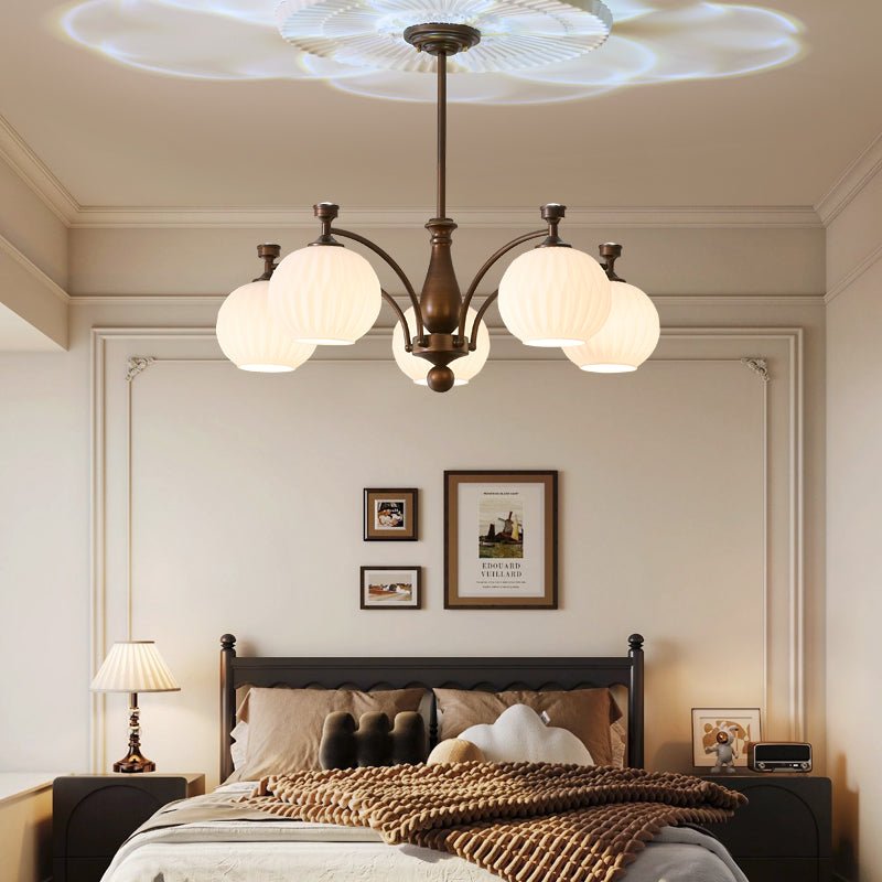 Aurora Chandelier Orb Frosted Vintage - Blowlighting