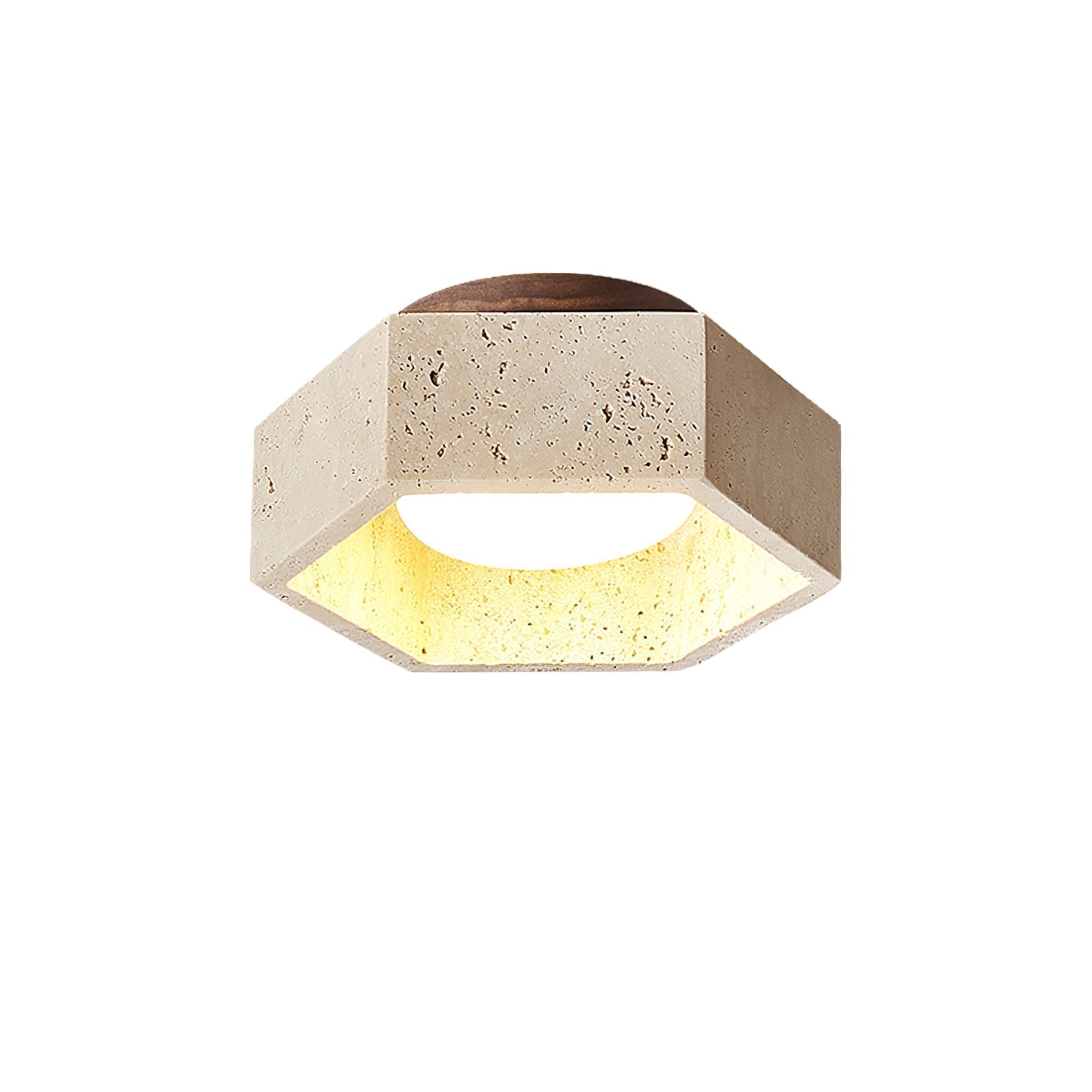 Hexara Travertine Hexagonal Ceiling Light - Letslighting
