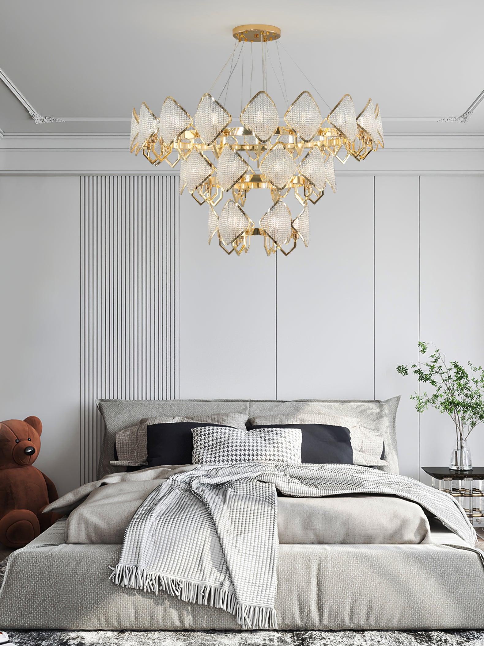 Aurora Chandelier Crystal Leaf Double-Tier - Blowlighting