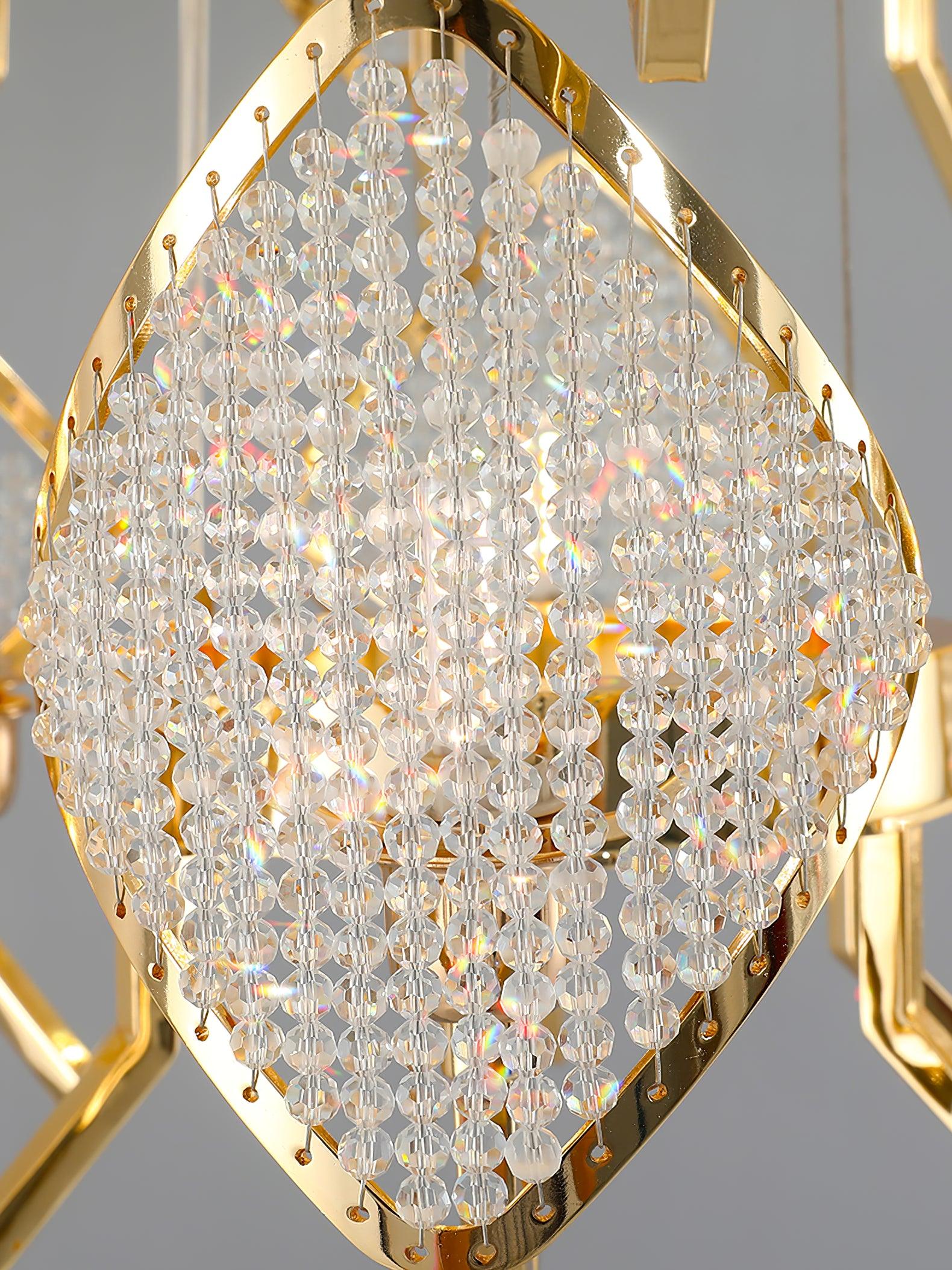 Aurora Chandelier Crystal Leaf Double-Tier - Blowlighting