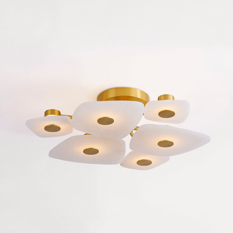 Cothaiel Individual Creativity Metal Alabaster Ceiling Lamp - Lamp Copper