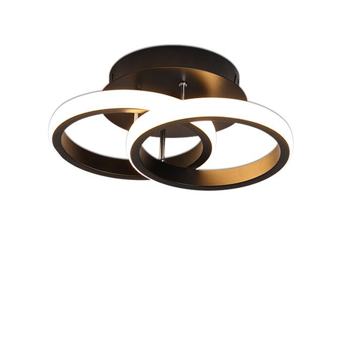 Arisha Plafonnier Carré/Rectangle/Rond Moderne, Métal/Acrylique, Noir/Blanc, Salon