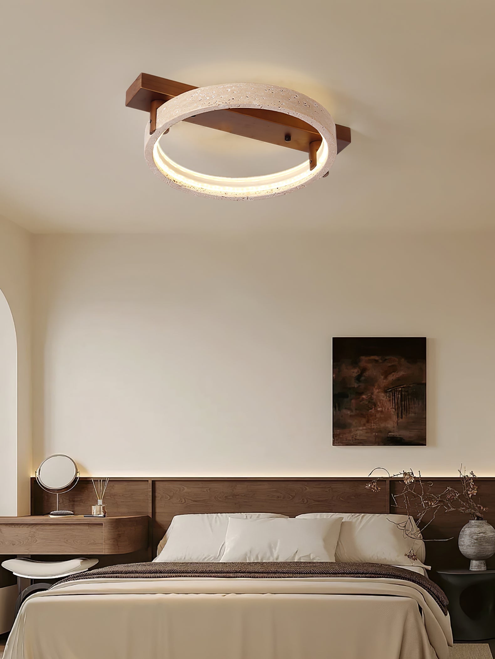 Ivlaeyra Ringed Travertine Wall Light - Letslighting