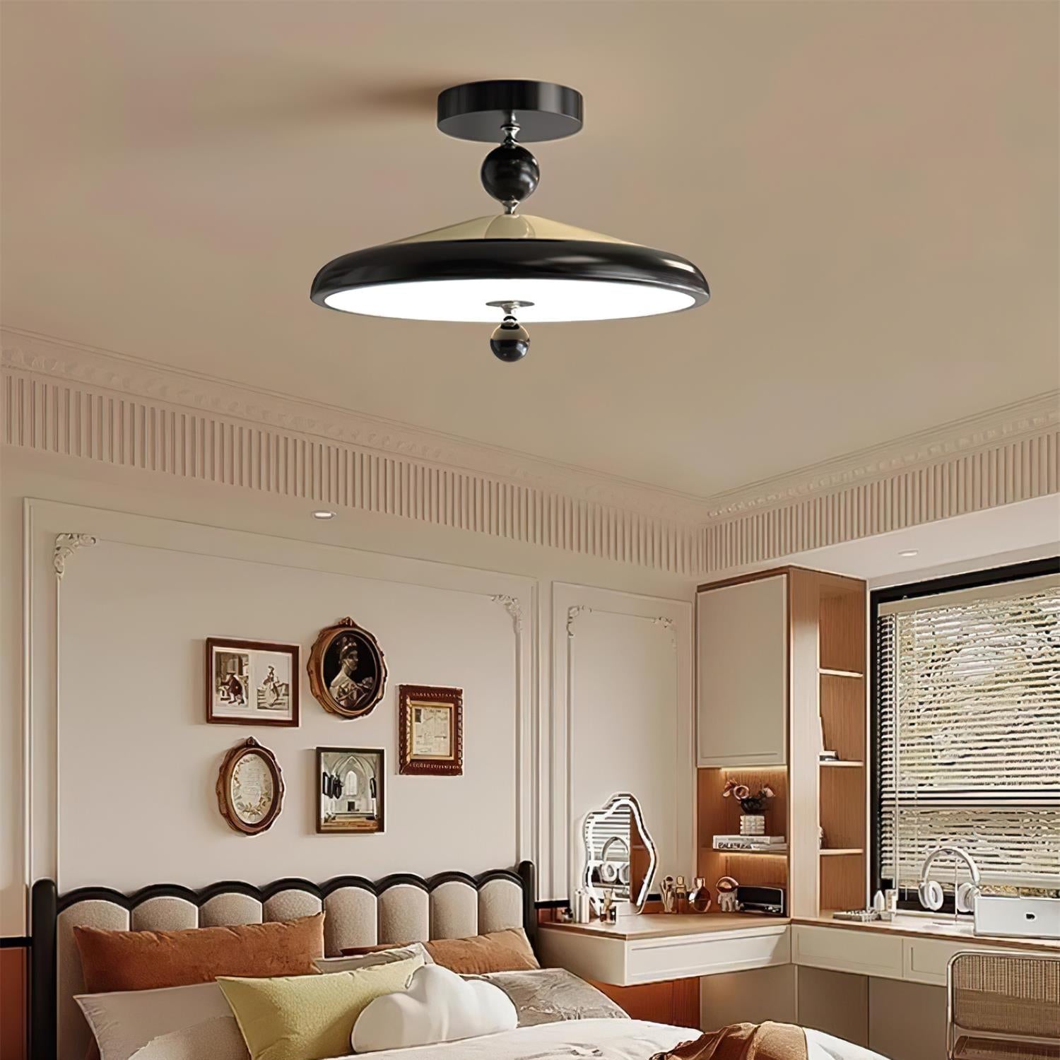 Belano Wooden Frame Round Ceiling Lamp - Letslighting