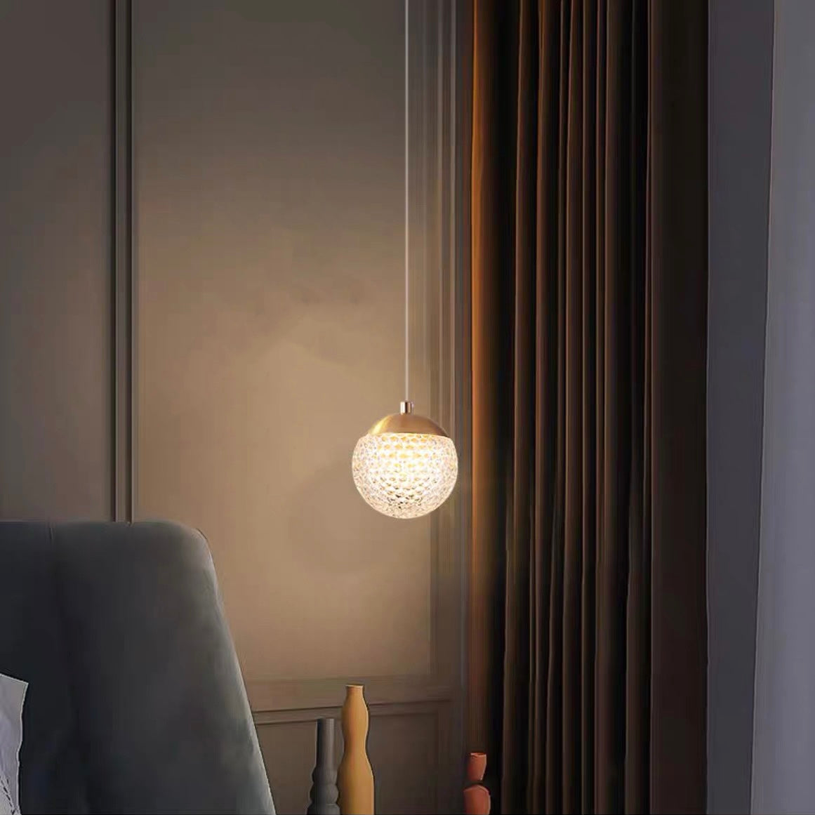 Arisha Luminaires Suspensions Multi/Bulle Moderne Métal/Acrylique Doré Chambre à Coucher