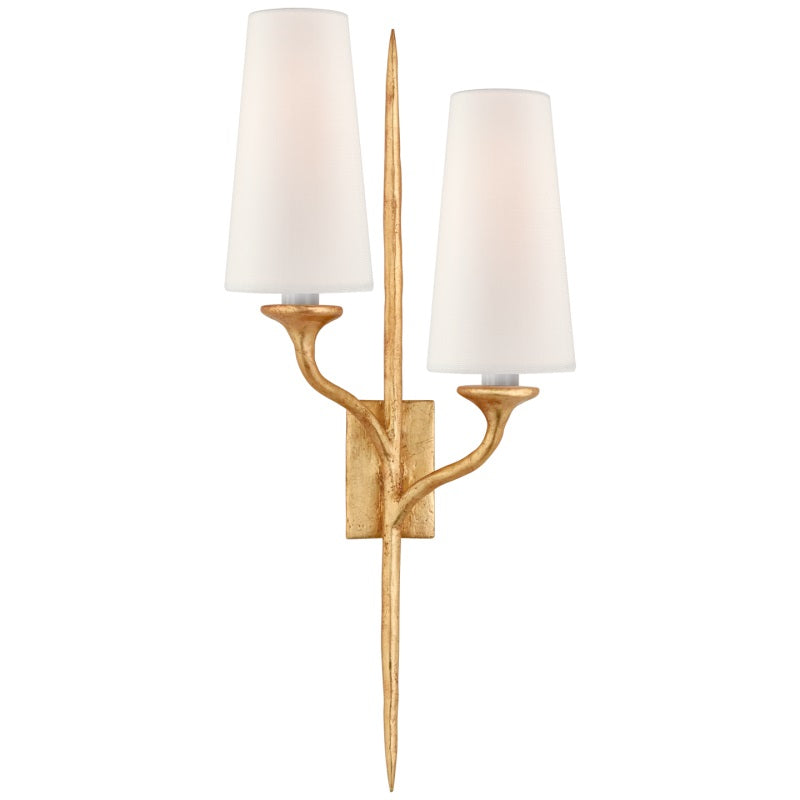 Velirara Vintage Industrial Brass Fabric Wall Lamp - Lamp Copper