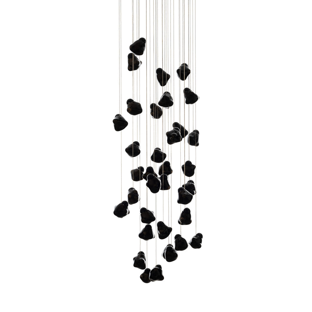 Vasilen Modern Minimalist Ice Pier Black Glass Pendant Lamp - Lamp Copper