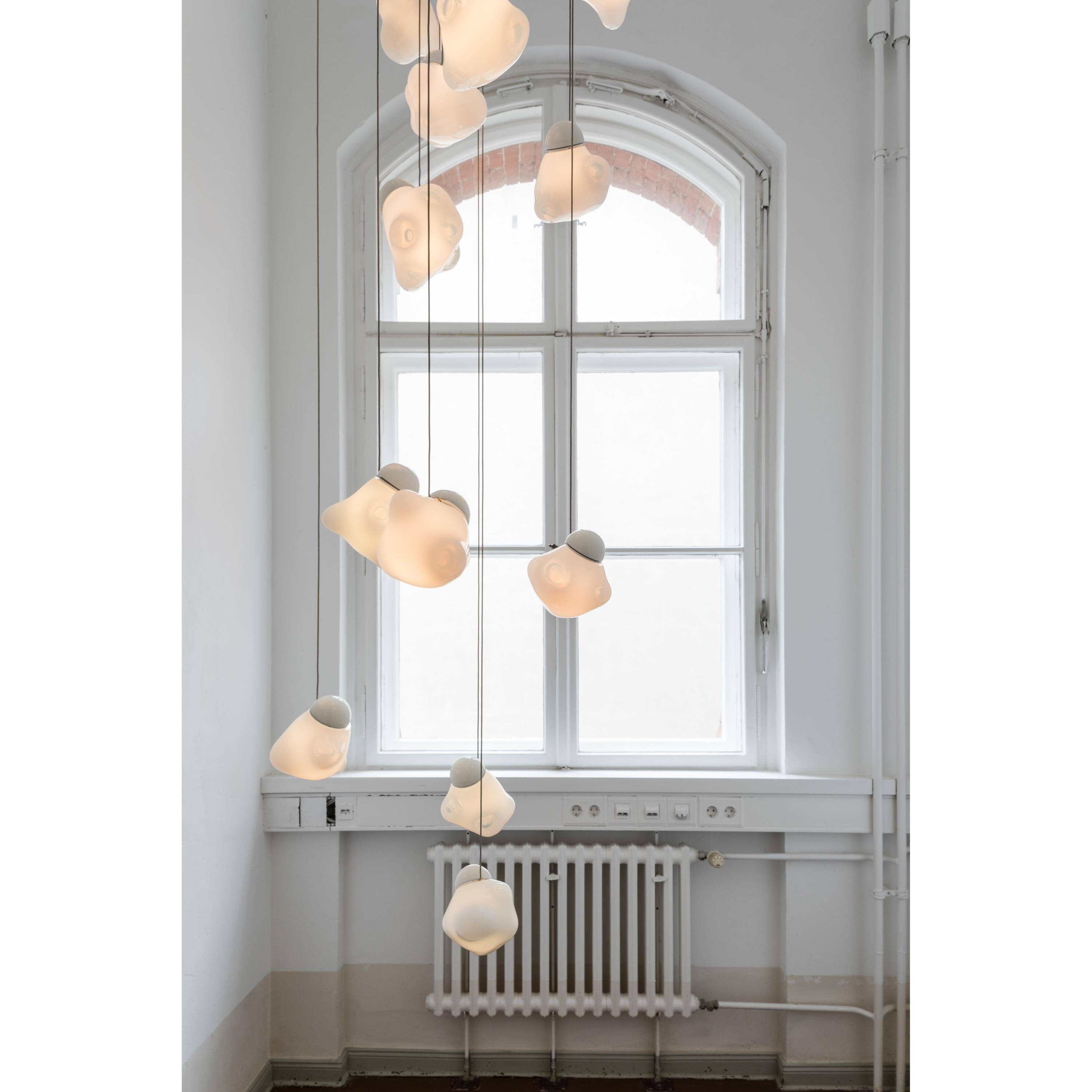 Vasilen Modern Minimalist Ice Pier Black Glass Pendant Lamp - Lamp Copper