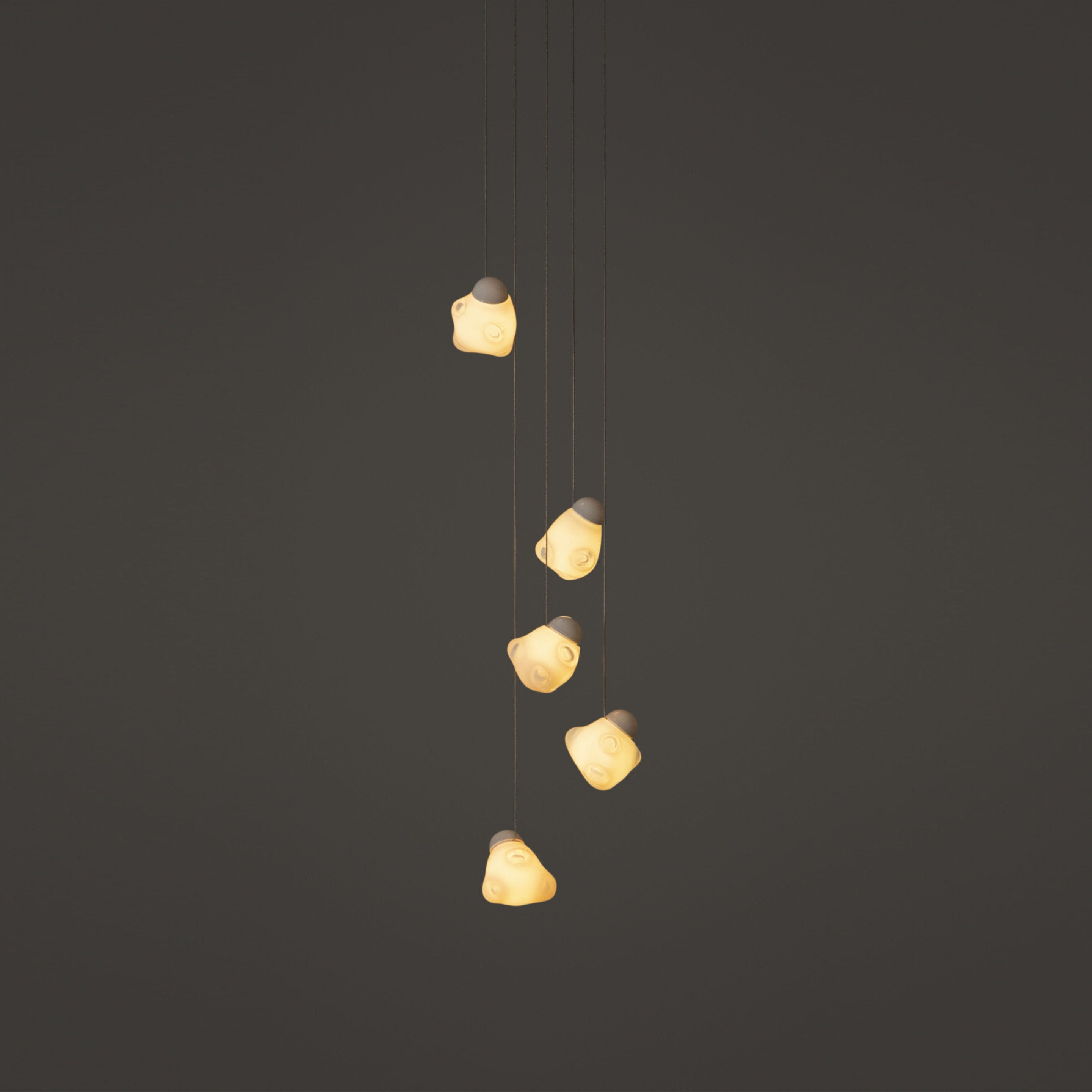 Vasilen Modern Minimalist Ice Pier Black Glass Pendant Lamp - Lamp Copper