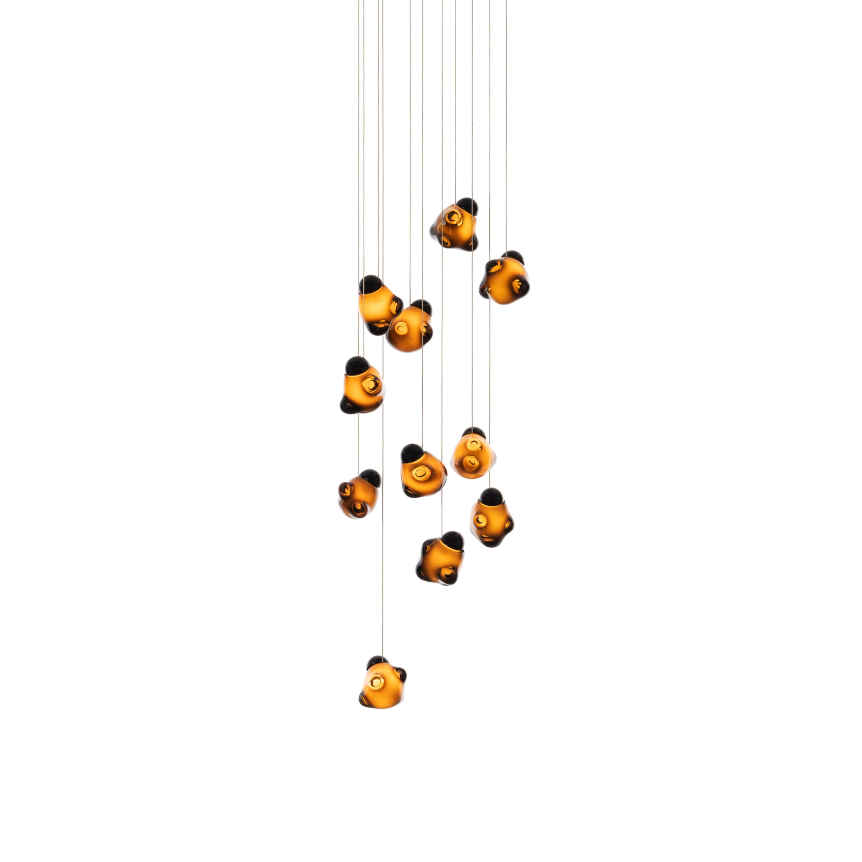 Vasilen Modern Minimalist Ice Pier Black Glass Pendant Lamp - Lamp Copper