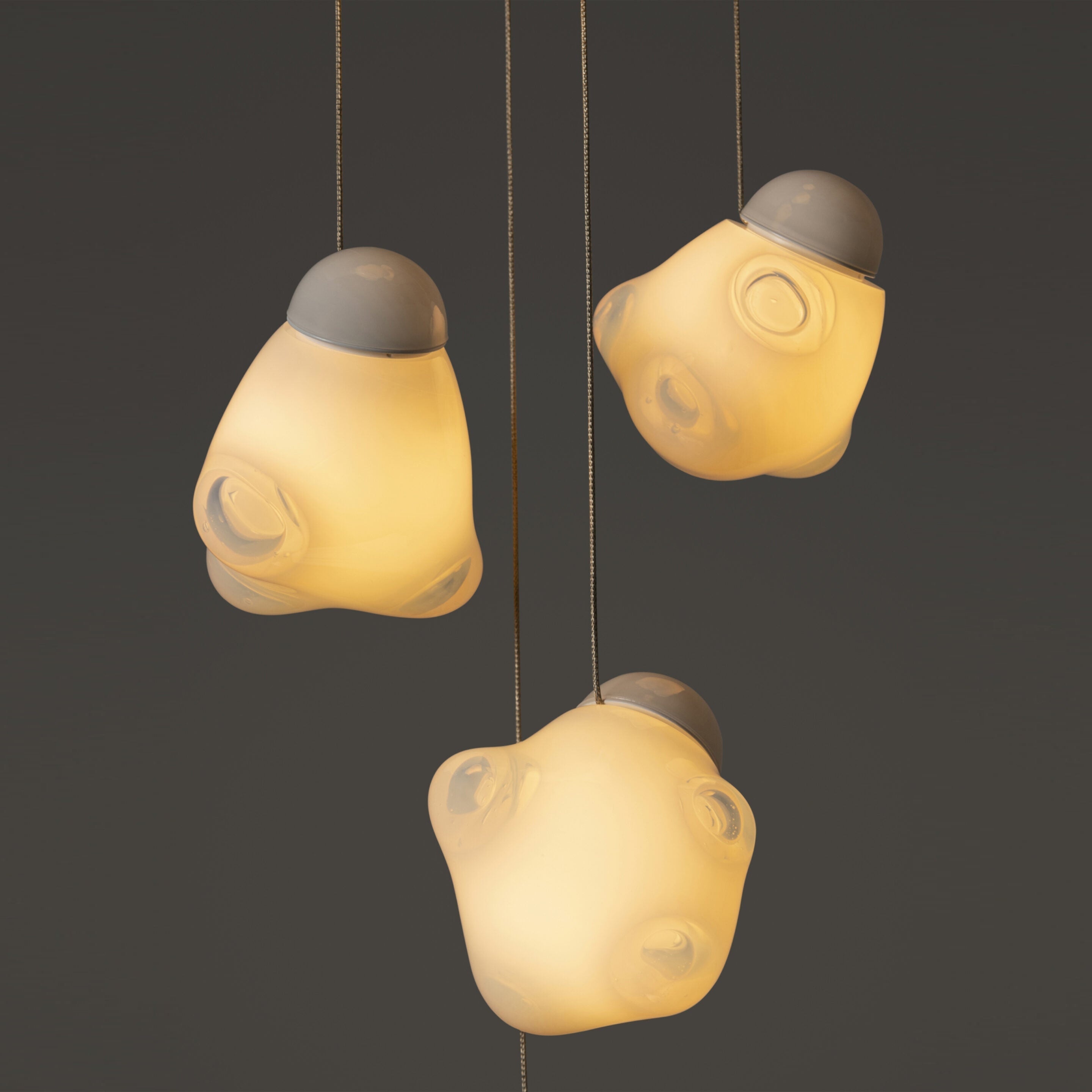 Vasilen Modern Minimalist Ice Pier Black Glass Pendant Lamp - Lamp Copper
