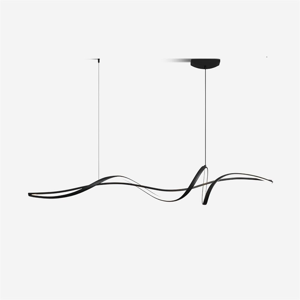 Aveline Modern Black LED Wave Pendant Light - Letslighting