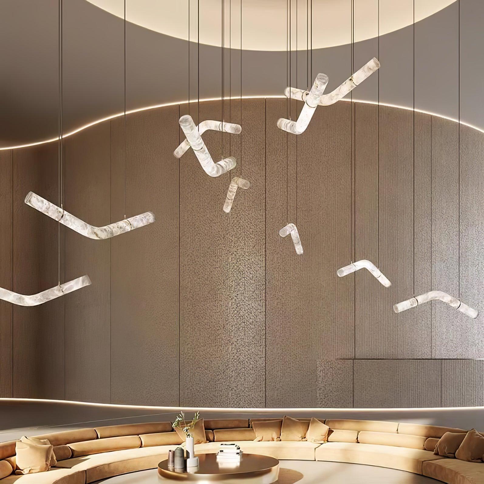 Utalyra Curved Alabaster Pendant Light - Letslighting