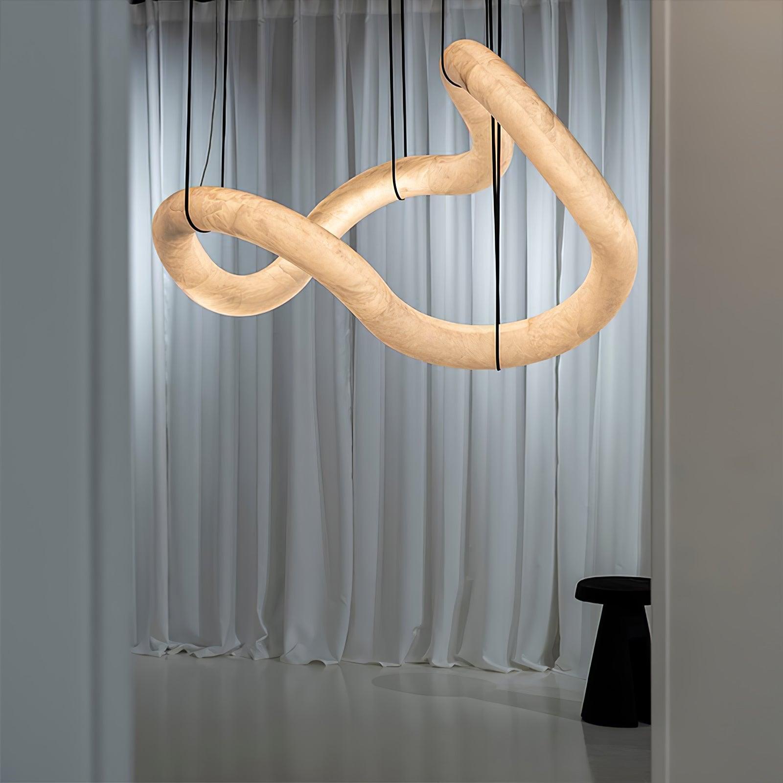 Utalyra Curved Alabaster Pendant Light - Letslighting