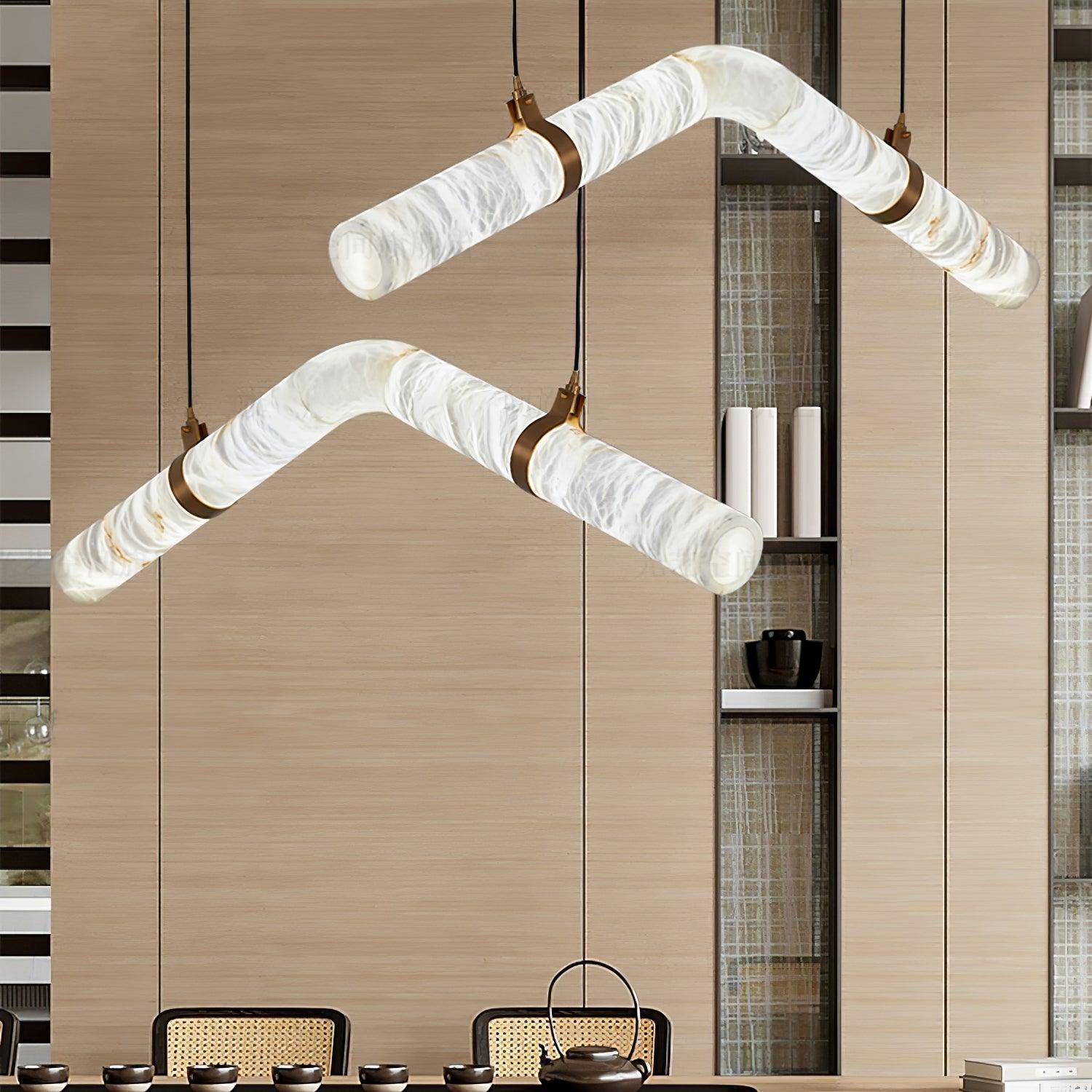 Utalyra Curved Alabaster Pendant Light - Letslighting