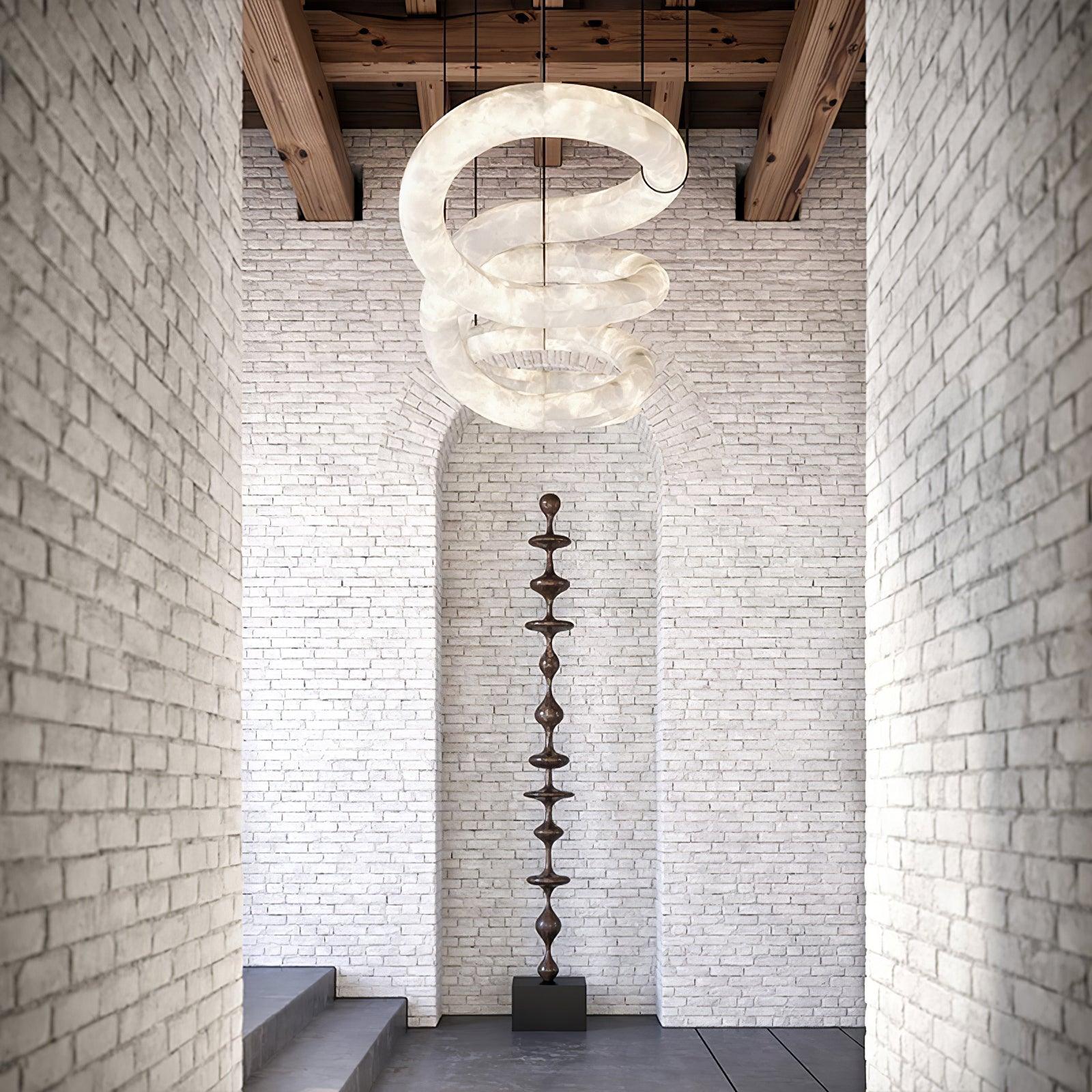 Utalyra Curved Alabaster Pendant Light - Letslighting