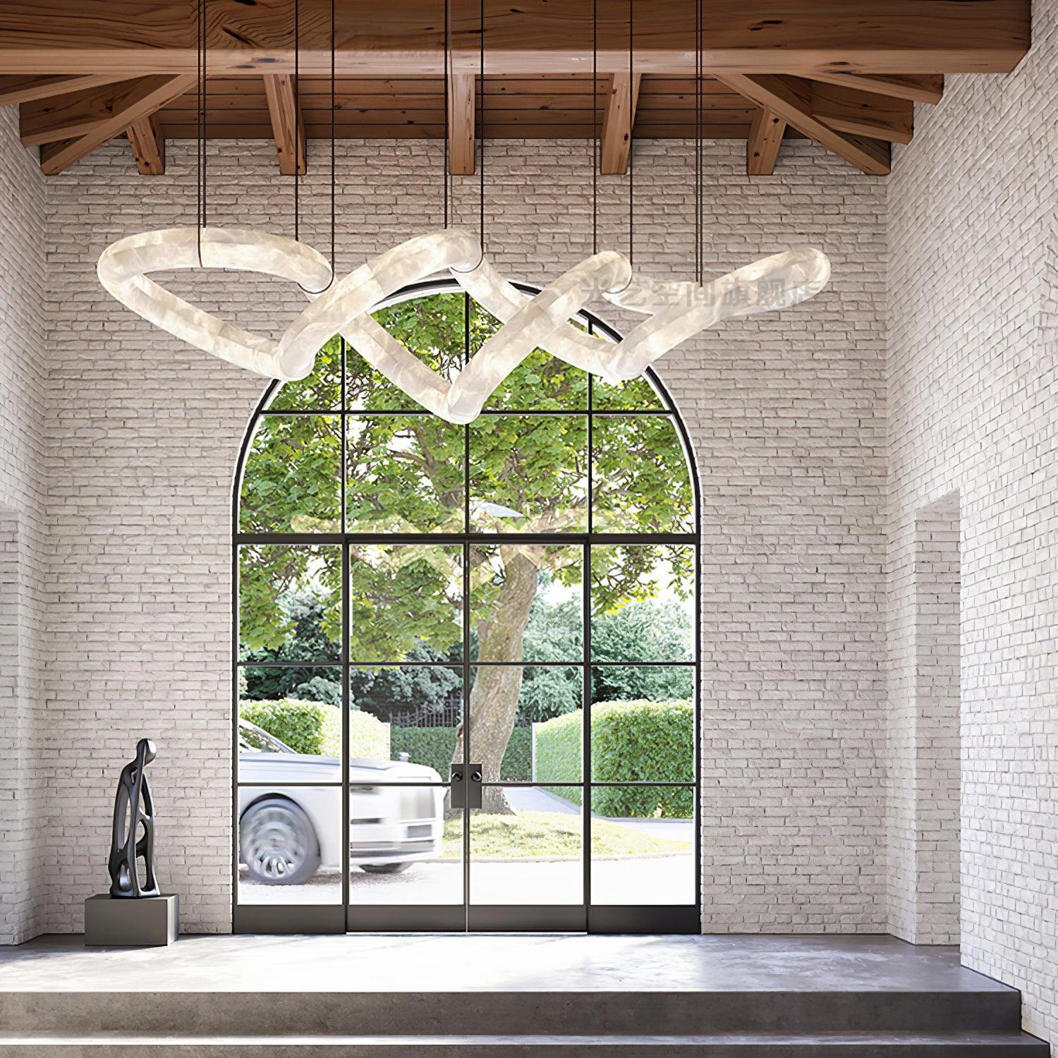 Utalyra Curved Alabaster Pendant Light - Letslighting