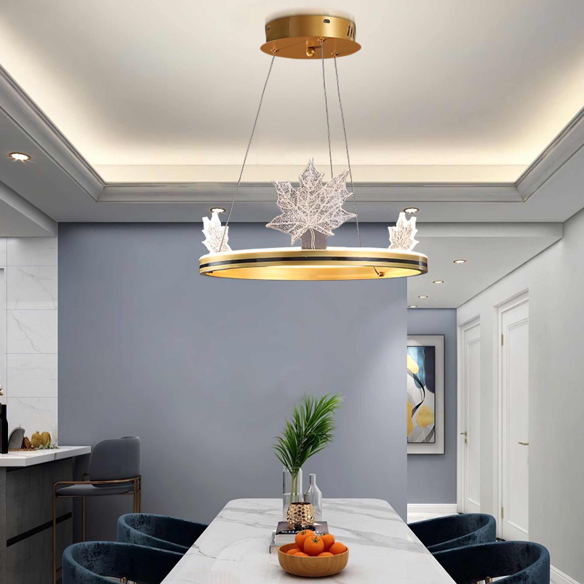 Ion Leaf Chandelier - Blowlighting