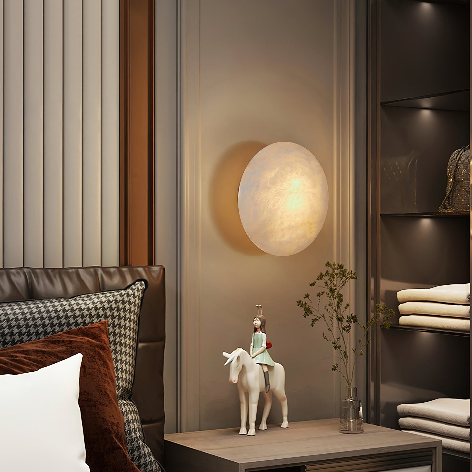 Ilvinan Modern Minimalist Single Alabaster Wall Lamp - Lamp Copper