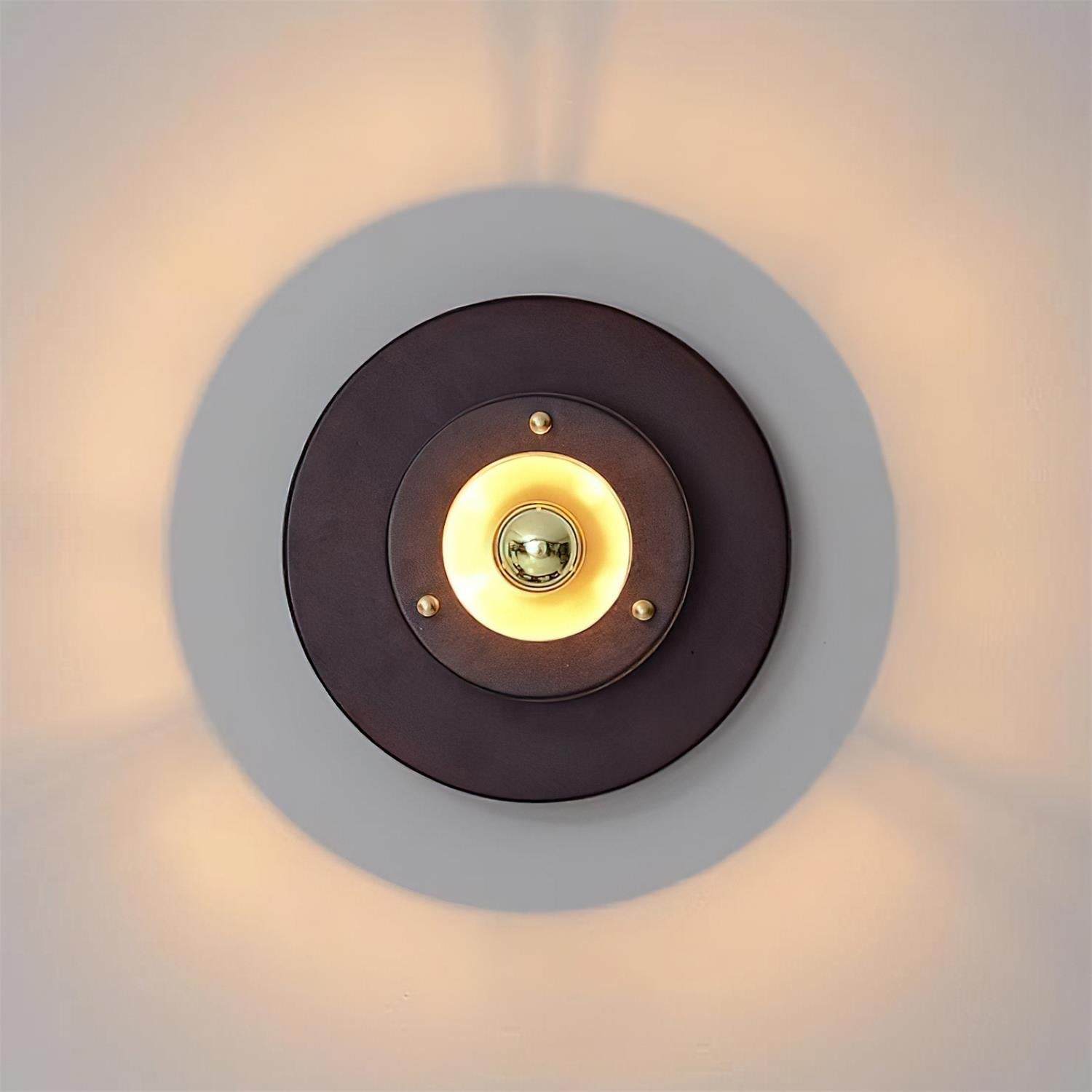 Jaima Wall Lamp Rubber Wood Ring Gold - Letslighting