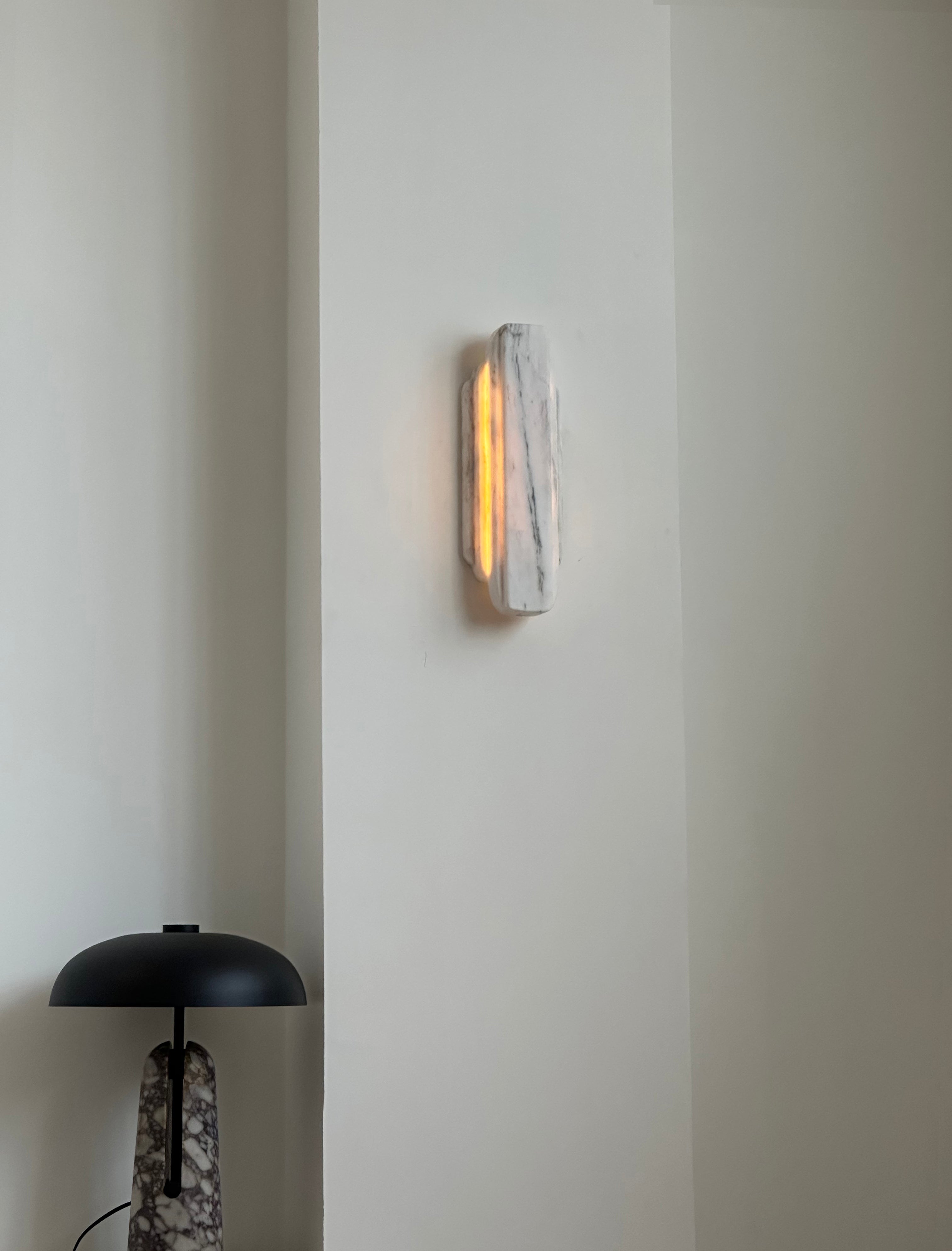 Eurcara Modern Minimalist Natural Marble Wall Lamp - Lamp Copper