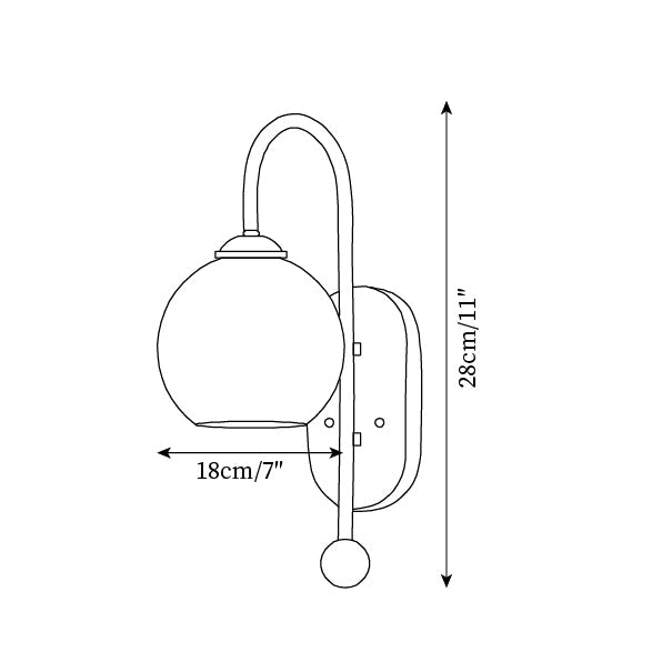 Wall Lamp and Glass Smooth Globe with Wooden Backplate - Letslighting