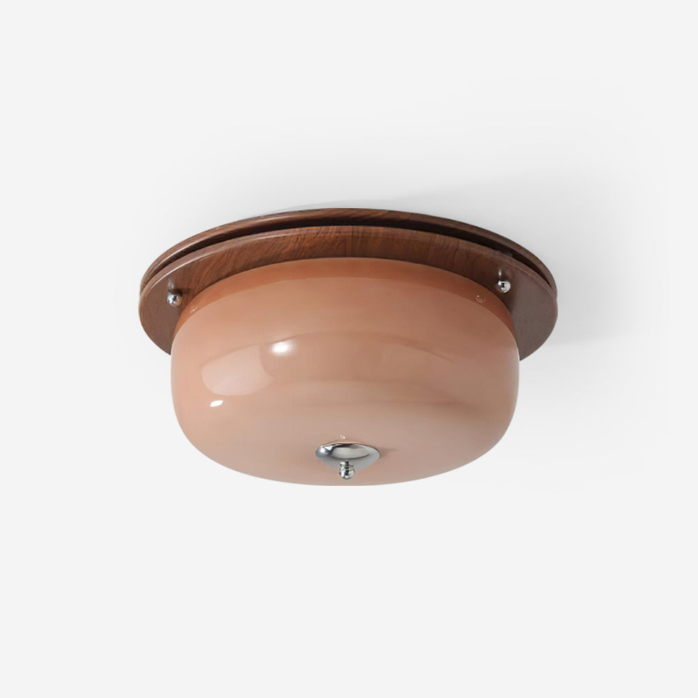 Ceiling Light Glass Flush Mount Modern Minimalist Walnut Brown - Letslighting