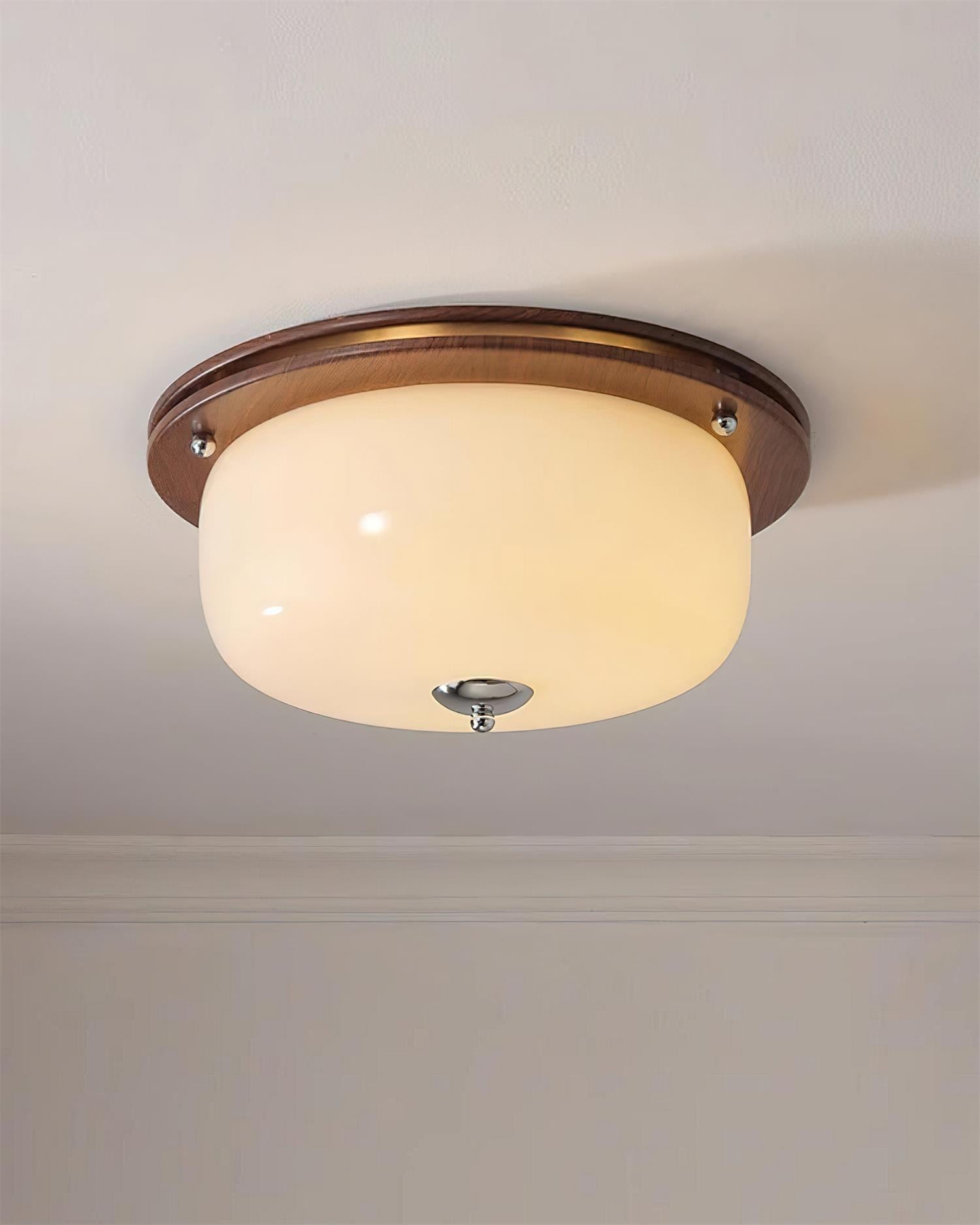 Ceiling Light Glass Flush Mount Modern Minimalist Walnut Brown - Letslighting