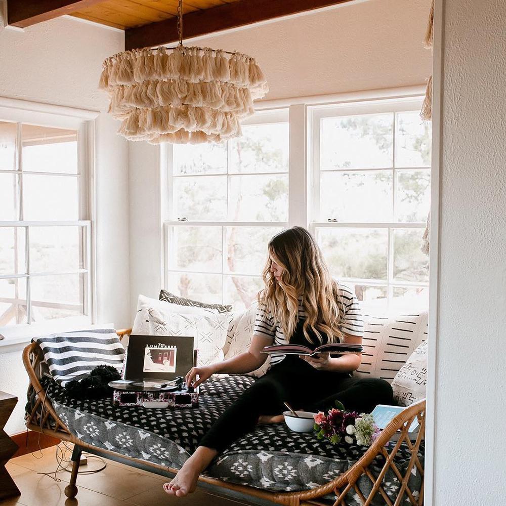 Lustra Chandelier Pink Bohemian Chic - Letslighting