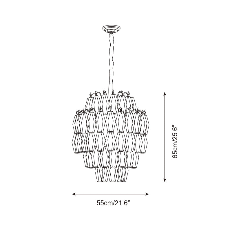 Kaelis Chandelier Tiered Prism Cascade - Letslighting