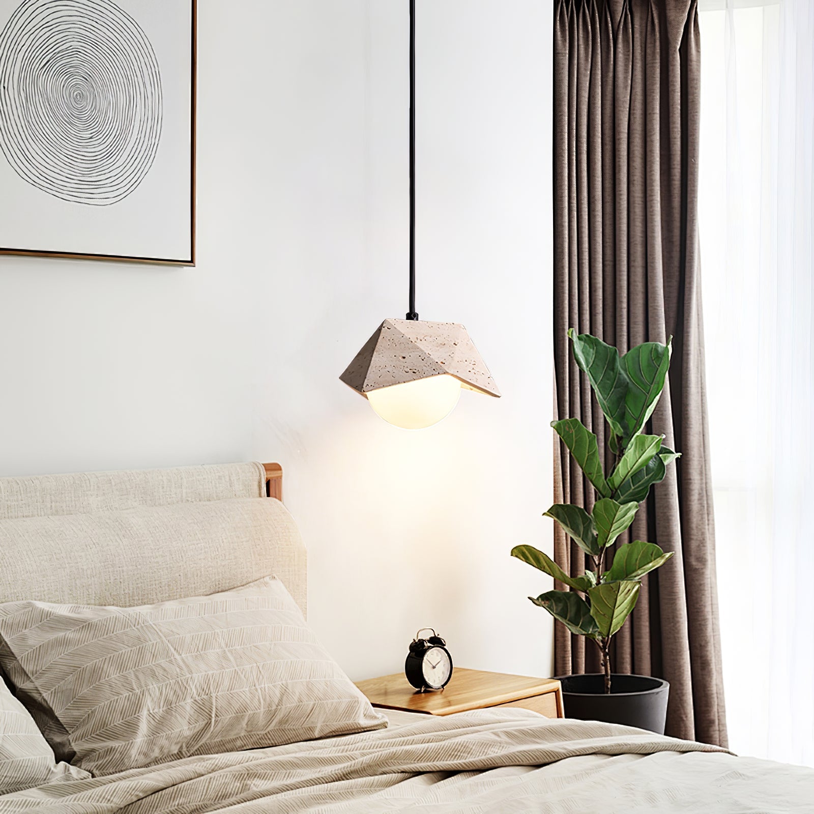 Kaelo Suspension Minimaliste en Travertin