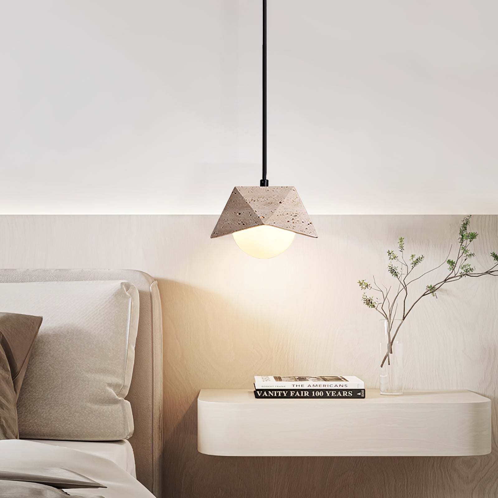 Kaelo Suspension Minimaliste en Travertin