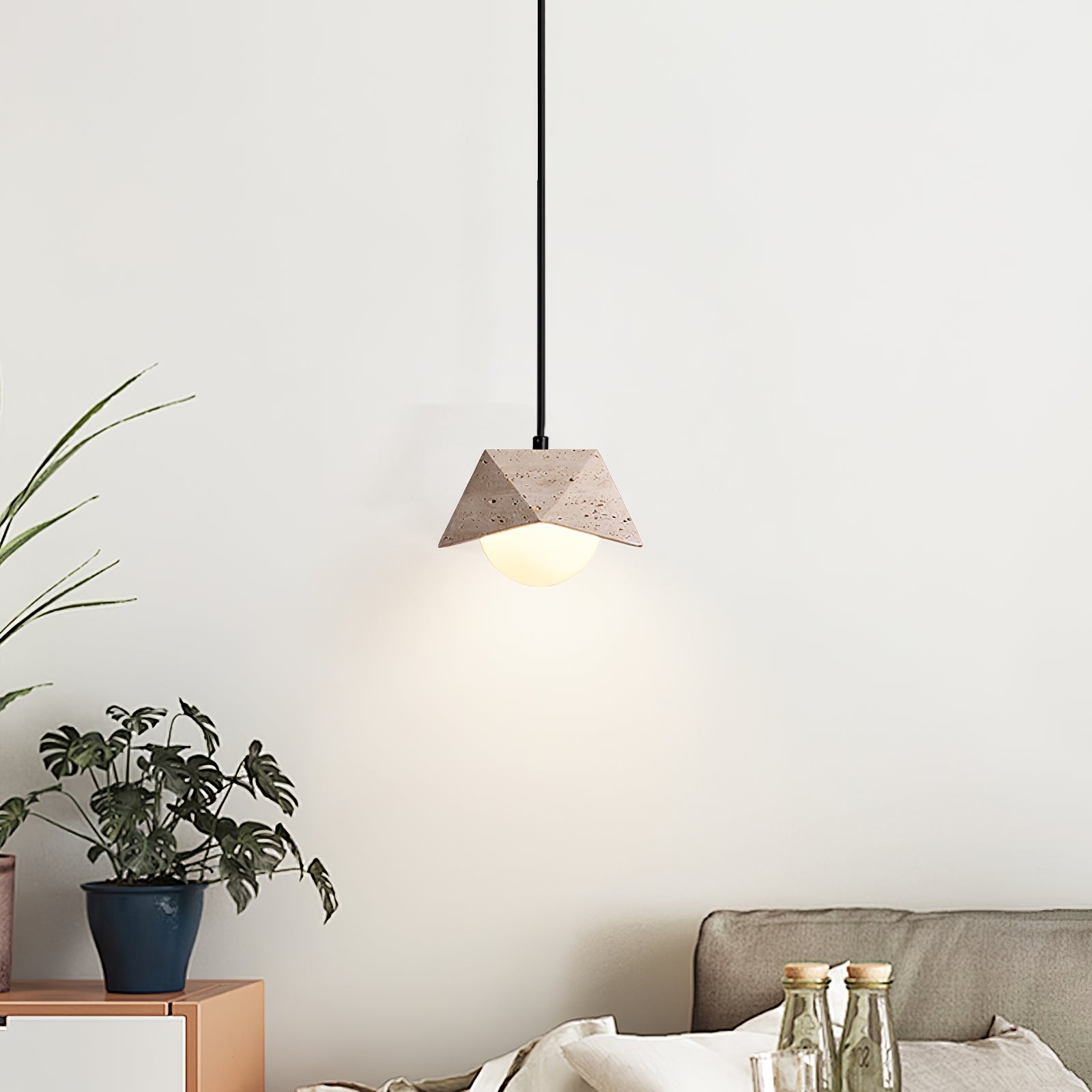 Kaelo Suspension Minimaliste en Travertin