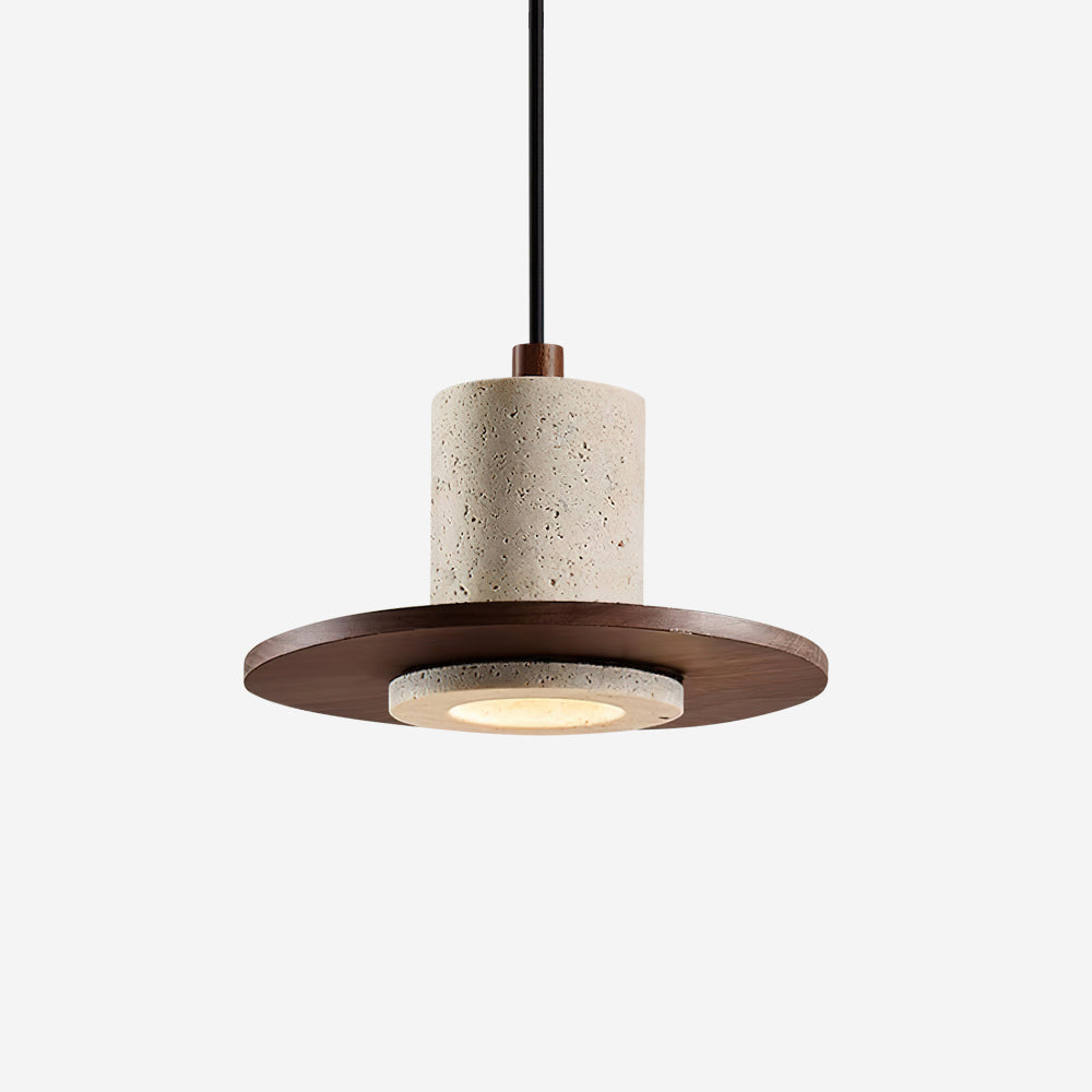 Ritta Travertine Pendant Light Top‐Hat Silhouette - Letslighting