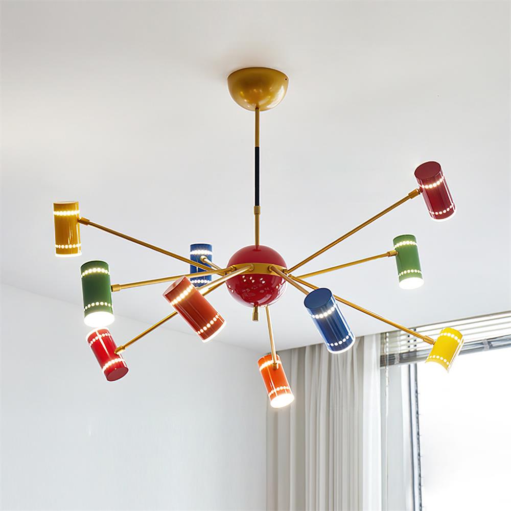 Kaleido Chandelier with Colorful Spoke Accents - Letslighting