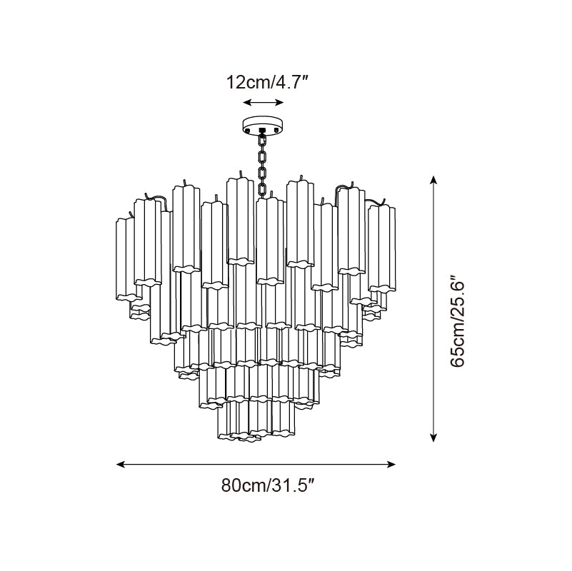 Kamenicky Chandelier Cascading Glass Tiers - Letslighting