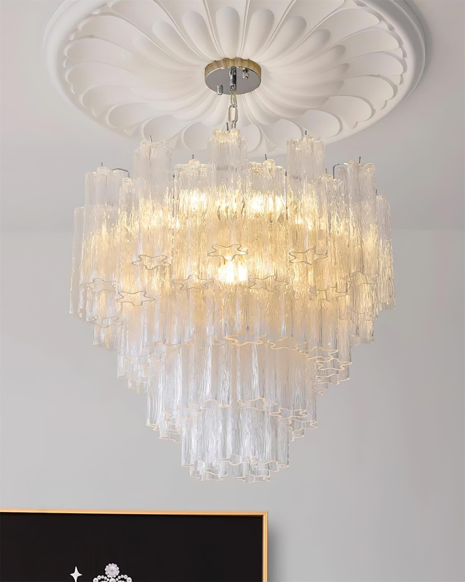 Kamenicky Chandelier Cascading Glass Tiers - Letslighting