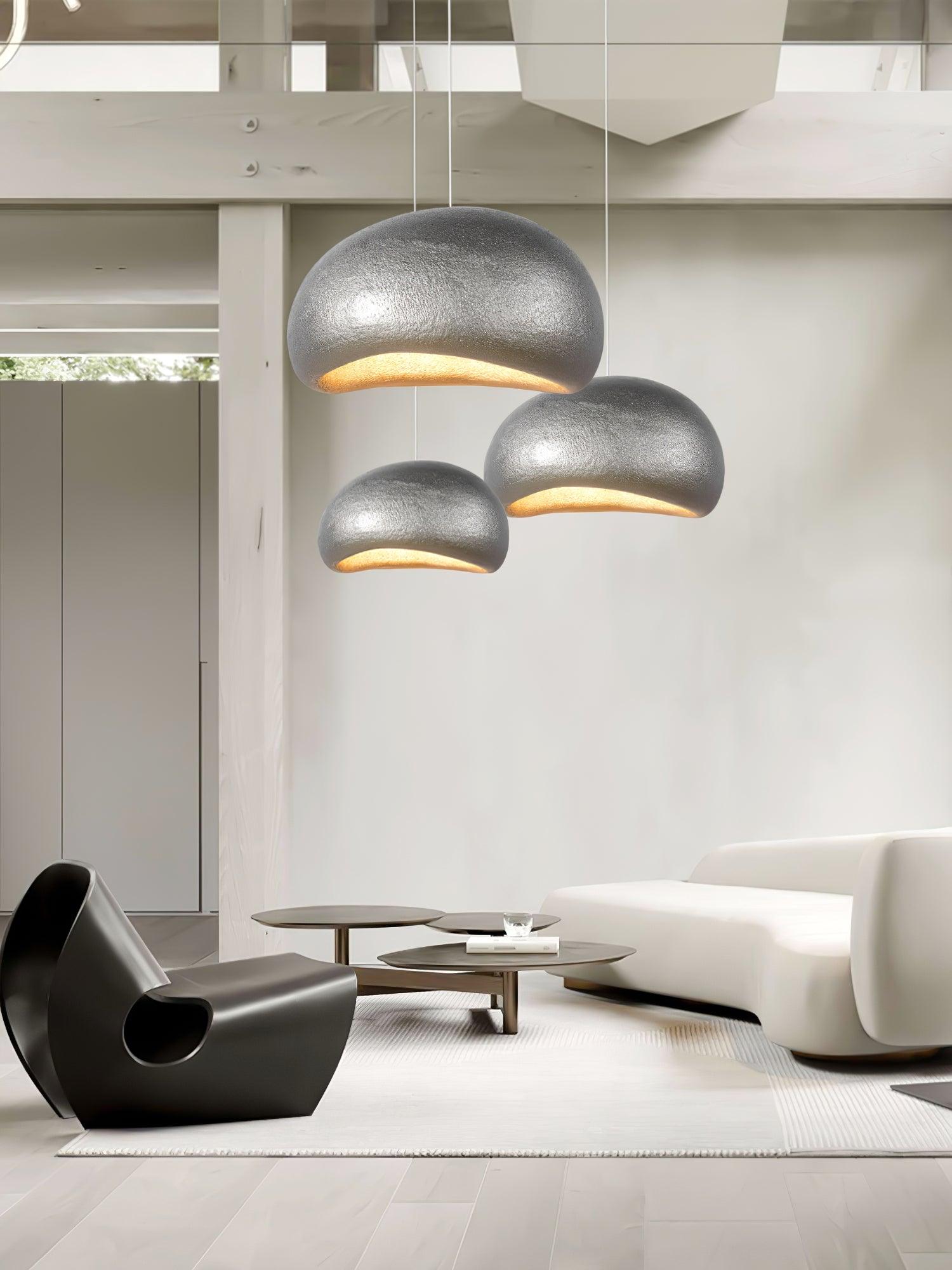 Pendant Lamp Pebble Inspired Organic Form Soft Glow Modern Artistic - Letslighting