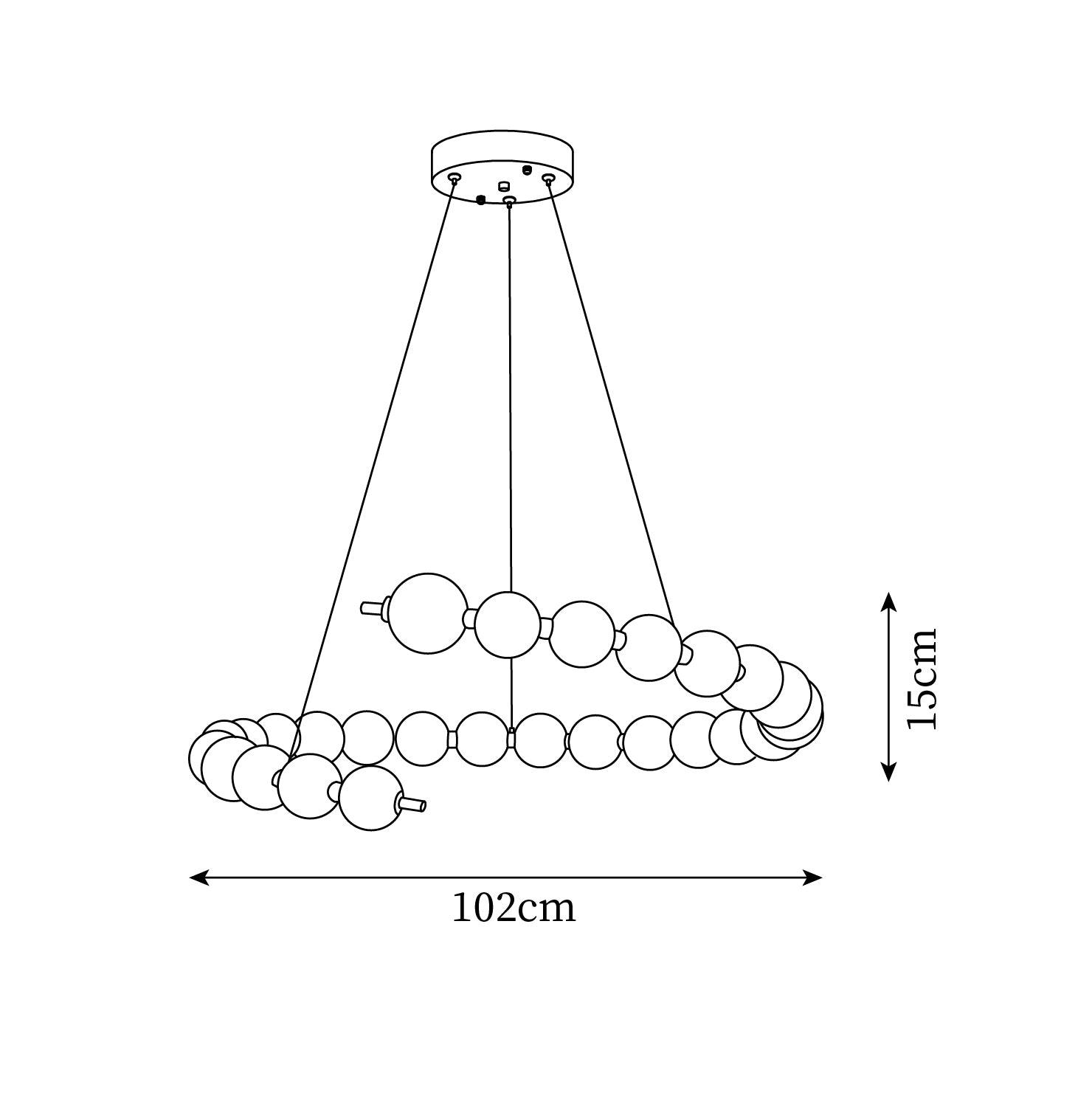 Chandelier Brass Ring Acrylic Spheres Modern Minimalist - Letslighting