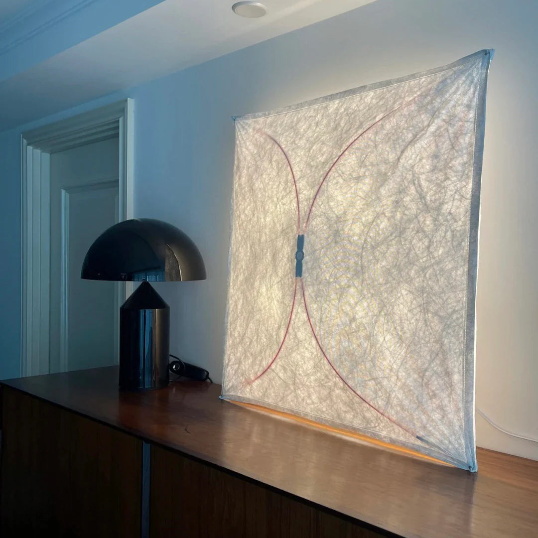 Muto Natural Paper Metal White Wall Lamp Dining Room Bedroom