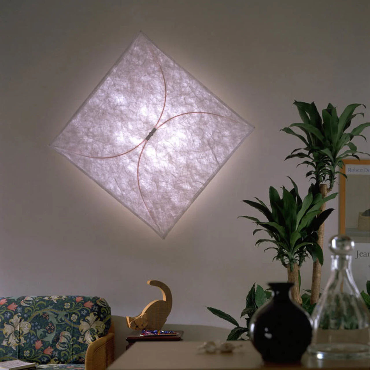 Muto Natural Paper Metal White Wall Lamp Dining Room Bedroom