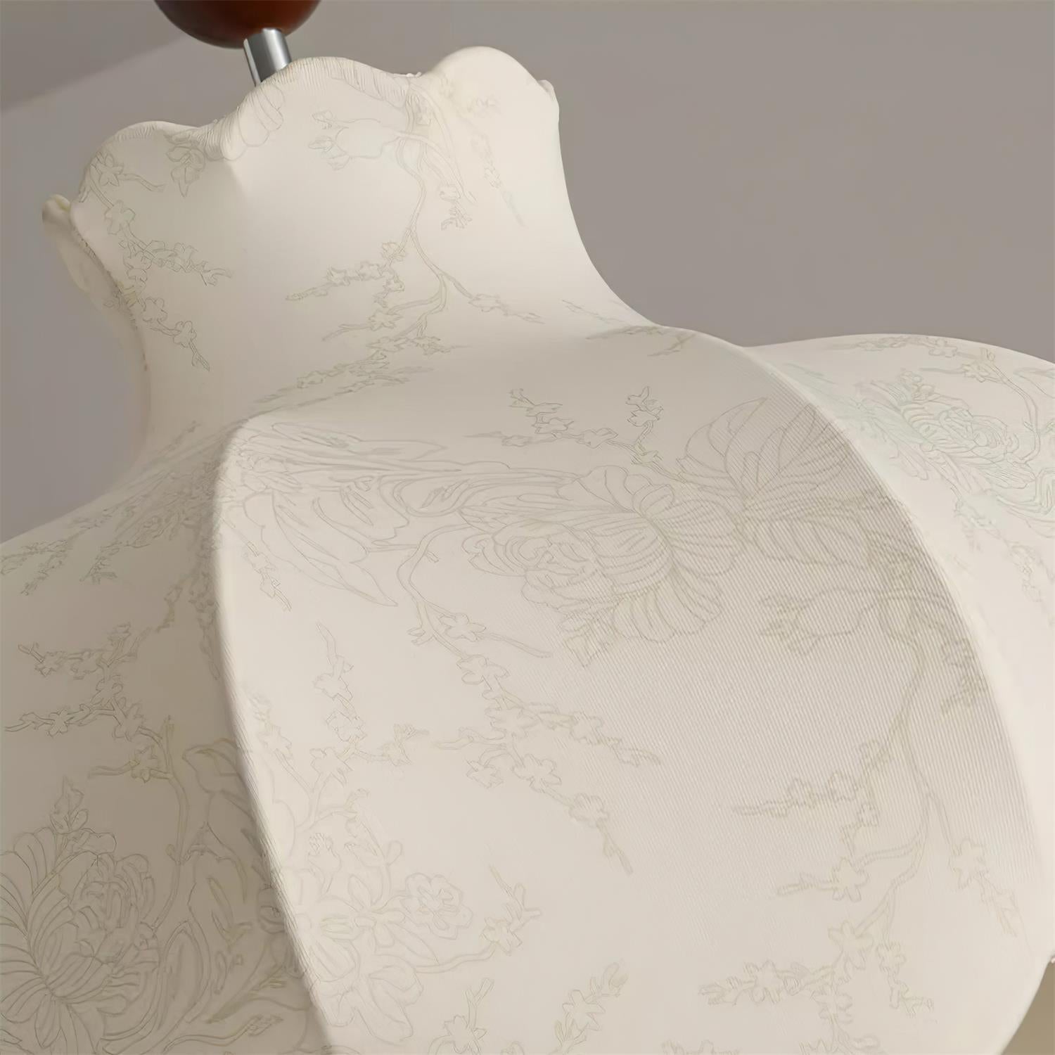Pendant Lamp Fabric Shade Wood Accents Vintage for Living Room - Letslighting